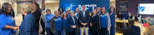 Collage of photos with AFT President Randi Weingarten, KY Gov. Andy Beshear, and members